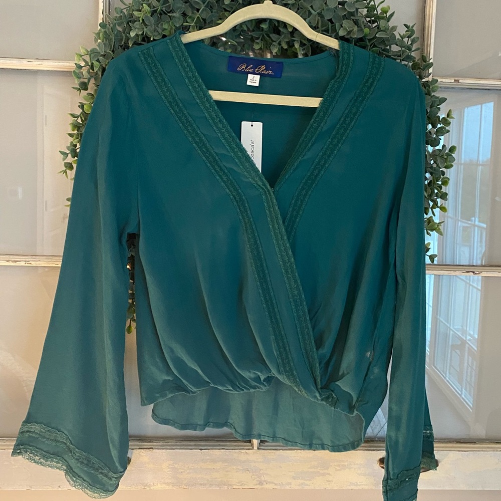 Blue Rain Green Blouse BRAND NEW